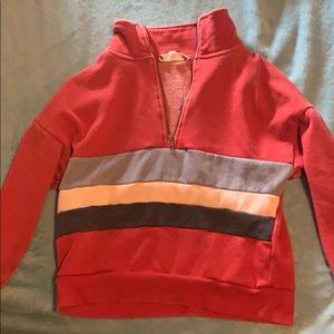 Three quarter zip crop top